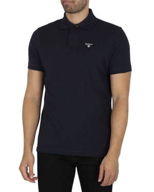 Barbour Piqué Poloshirt Met Schotse Ruit, Blauw