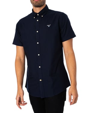 Barbour Op Maat Gemaakt Overhemd Met Korte Mouwen Van Oxtown, Blauw