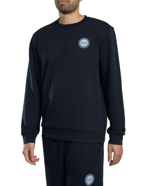 EA7 Sweatshirt Met Logopatch, Blauw