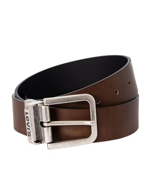 Levi's Omkeerbare Metalen Gesp Leren Riem, Bruin