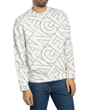 Armani Exchange Sweatshirt Met Diagonale Letters, Wit
