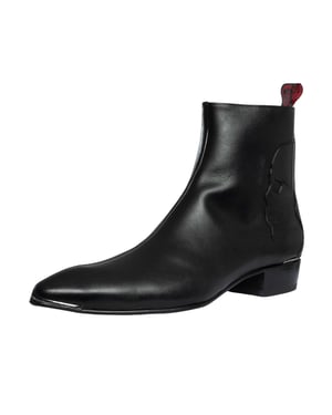 Jeffery West Chelsea Boots Met Doodskopmotief En Ritssluiting, Gemaakt Van Leer., Zwart