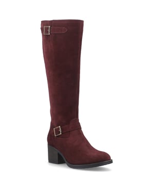 Hush Puppies Heidi Leren Dames Bordeaux Hoge Enkelboots met Hak