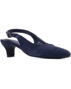 Hush Puppies Nahla Buckle Kitten Heel Leren Dames Navy Ronde Slingback Schoenen