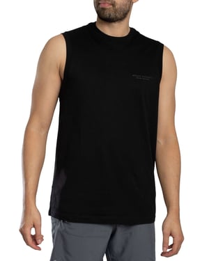 Armani Exchange Tanktop Met Relaxed Fit Borstlogo, Zwart