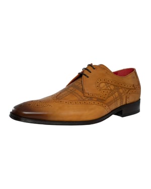 Jeffery West Schotse Leren Derby-Schoenen, Bruin