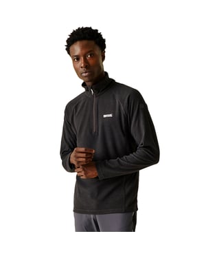 Regatta Montes Lichtgewicht Sweatshirt Met Halve Ritssluiting En Mini-Streep, Zwart