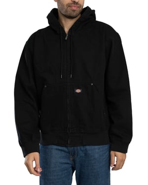 Dickies Ongevoerde Canvas Jas Met Capuchon, Zwart