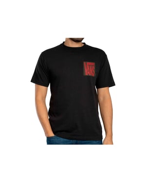 Vans Stretch T-Shirt Met Stack Back-Print, Zwart
