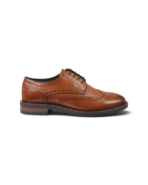John White Herenschoenen van bruin leer met vleugelneus en vetersluiting - Stokes