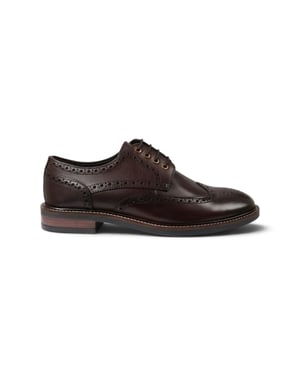 John White Heren Bruine Leren Wingtip Brogue Veterschoenen - Stokes