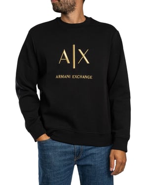 Armani Exchange Logo Grafisch Sweatshirt, Zwart
