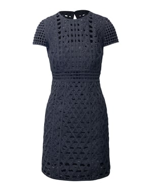 Burberry Kanten Mini-jurk in Zwarte Polyamide