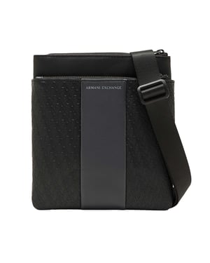 Armani Exchange Crossbodytas Met Gestructureerd Logo, Zwart