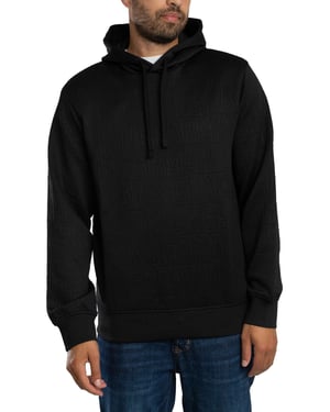 Armani Exchange Pullover Hoodie Met Merkpatroon, Zwart