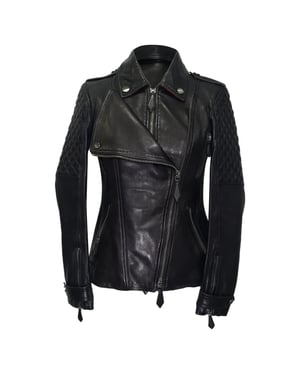 Burberry Gequilted Accent Bikerjack in Zwart Lamsleer