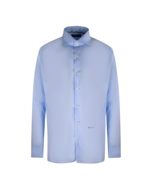 Aquascutum effen wit overhemd met logo en lange mouwen