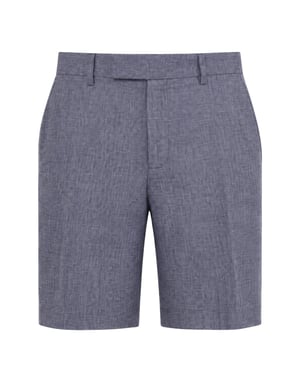 Ted Baker Kenleys Stretch Blauwe Linnen Korte Broek