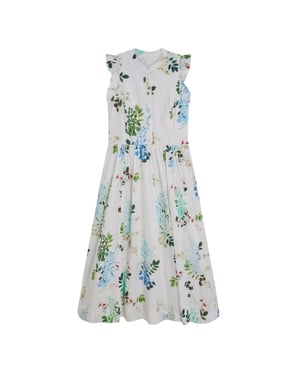 Ted Baker Giolia Katoenen Mouwloze Witte Midi-jurk Met Print
