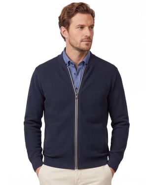 Vest Casa Moda donkerblauw gebreid