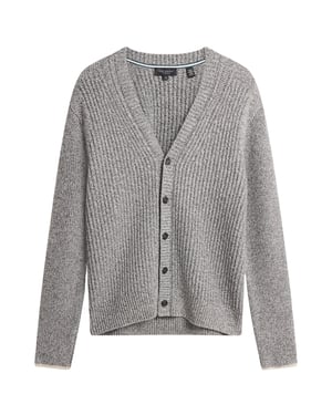 Ted Baker Alman Geribbeld Grijs Vest Met Knoopsluiting