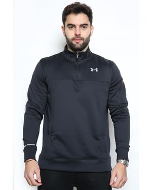 Under Armour fleece trainingstop met kwartrits voor heren in zwart