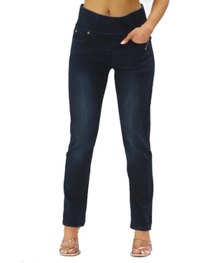 Dames Jeans met Elastische Taille en Buikcontrole in Donkerblauw