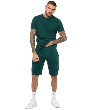 Enzo | Heren T-shirt Trainingspak Met Korte Broek Set - Groen