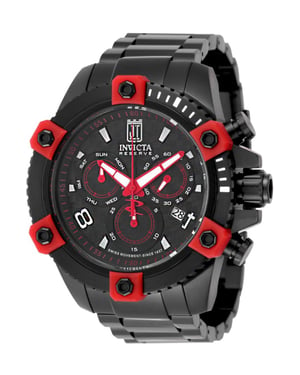 Invicta Jason Taylor 51293 Herenhorloge - Quartz Uurwerk - Roestvrij Staal met Zwarte Wijzerplaat - 50 mm