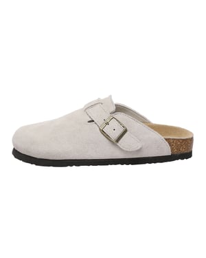 EVER AU Vrouwen Pintail Leren Comfort Klomp Sandalen - Taupe Suede