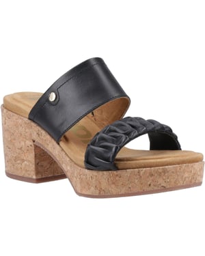 Hush Puppies Poppy Leren Dames Zwarte Sandalen