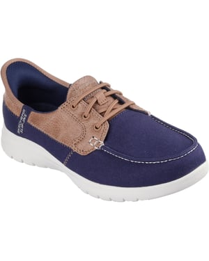 Skechers Palmilla Textiel Dames Marineblauwe Zeilschoenen