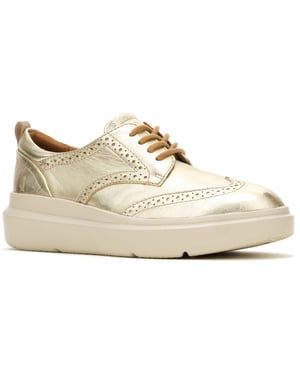 Hush Puppies Joy Leren Dames Champagne Brogue Schoenen