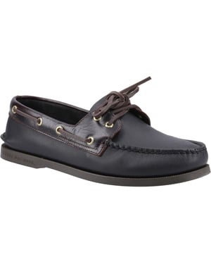 Sperry Authentic 2 Eye Leder Mannelijke Amaretto/Zwarte Bootsschoenen