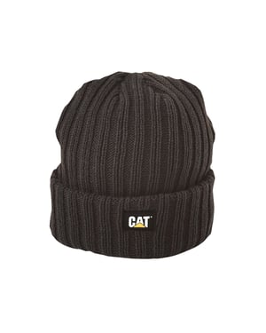 Caterpillar Rib Horloge Unisex Volwassenen Zwarte Beanie Muts