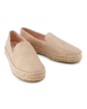 TOMS Carolina Leren Dames Espadrilles in Lichtroze