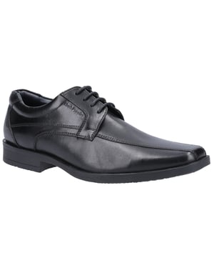 Hush Puppies Brandon Zwarte Leren Veterschoenen Voor Heren