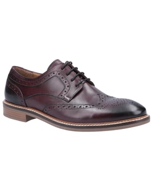 Hush Puppies Bryson Leren Heren Bordeaux Brogues Schoenen