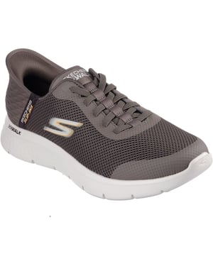 Skechers GO WALK Flex Hands Up Textiel Heren Bruine Sneakers