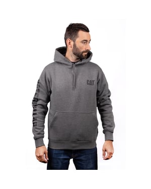 Caterpillar Handelsmerk Banner Katoenen Grijze Hooded Sweatshirt voor Mannen