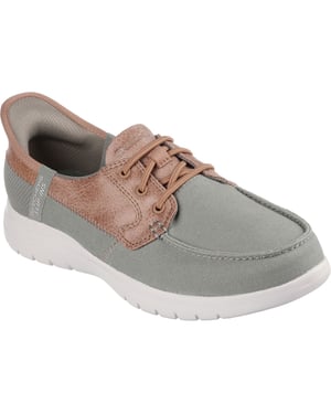 Skechers On-the-GO Flex - Palmilla Canvas/Nappa Dames Olive Bootschoenen