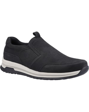 Hush Puppies Cole Leren Herenschoenen in Zwart Nubuck