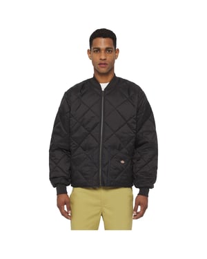 Dickies Diamond Heren Zwarte Gequilte Jas
