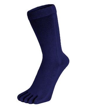 TOETOE - Heren & Dames Essentiële Middelhoge Zachte Ademende Katoenen Teen Sokken - Marineblauw