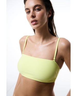 Geribbelde Bandeau Bikini Top