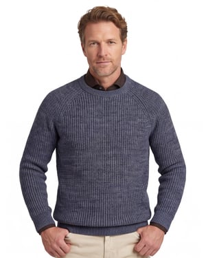Normale fit Barbour trui blauw gemeleerd normale fit