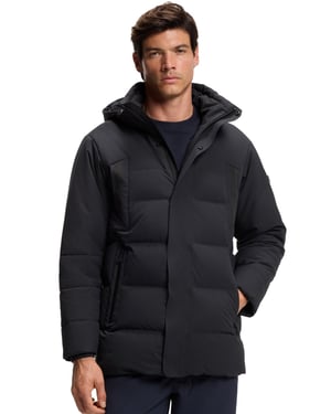 Boss Green Winterjas donkerblauw regular fit effen