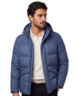 gewatteerde winterjas blauw BOSS Orange Big & Tall polyamide 100%