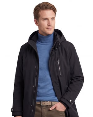 Bugatti donkerblauwe parka jas polyester
