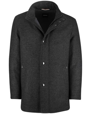 Manteljas BOSS Black H-Camron grijs navy wol